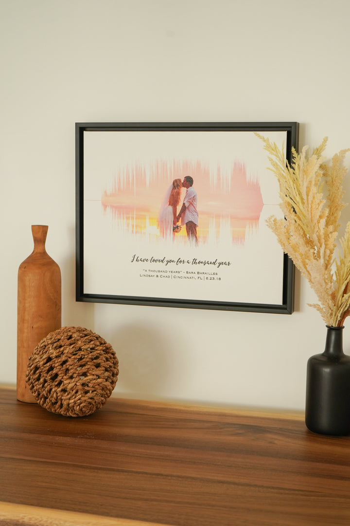 Photo in Wedding Song Soundwave Art | Cotton 2nd Anniversary Gift
