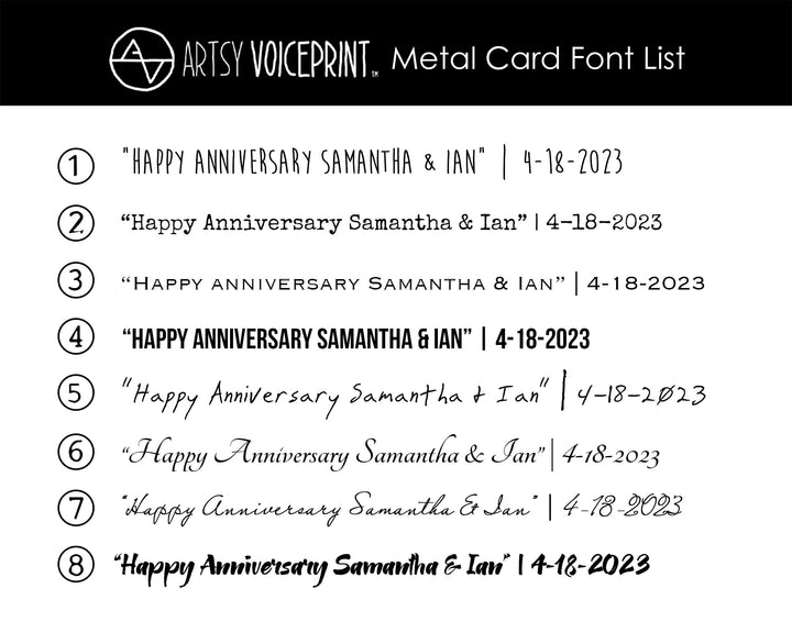 6th Iron Anniversary: Personalized Wallet Card Insert