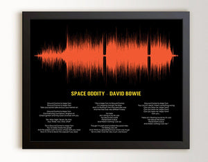 Song Lyric Sound Wave Art for Music Room Art Gift for Musicians