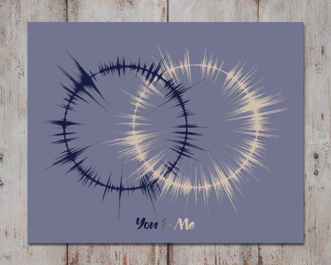 Interlocking Rings Sound Wave Wedding Vows Art Print