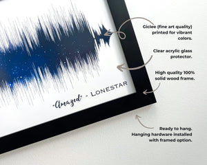 Custom Night Sky and Sound Wave Art Gift for Mom or Dad