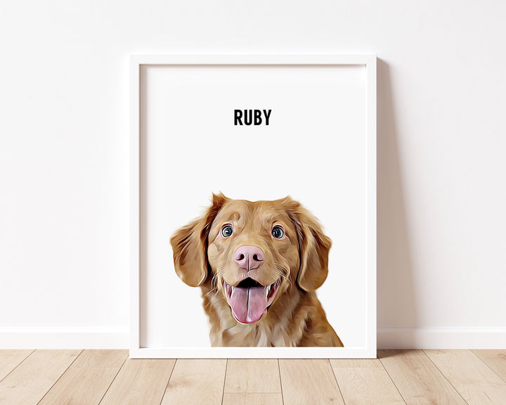 Custom Pet Portrait From Photo With Soundwave Art