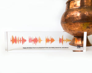 Birthday Gift Soundwave Art Acrylic Block with QR Code
