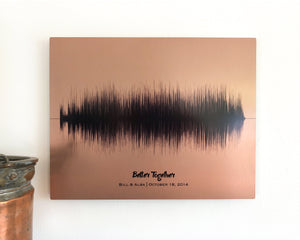 7th Copper Anniversary Gift Song Sound Wave Art