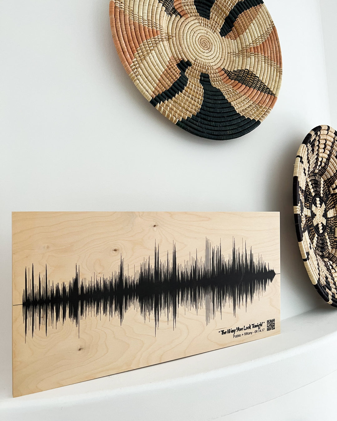 5 Year Anniversary Gift Sound Wave Art on Wood