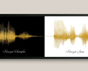 Sound Wave Art First Paper Anniversary Gift For Couple Voice Message