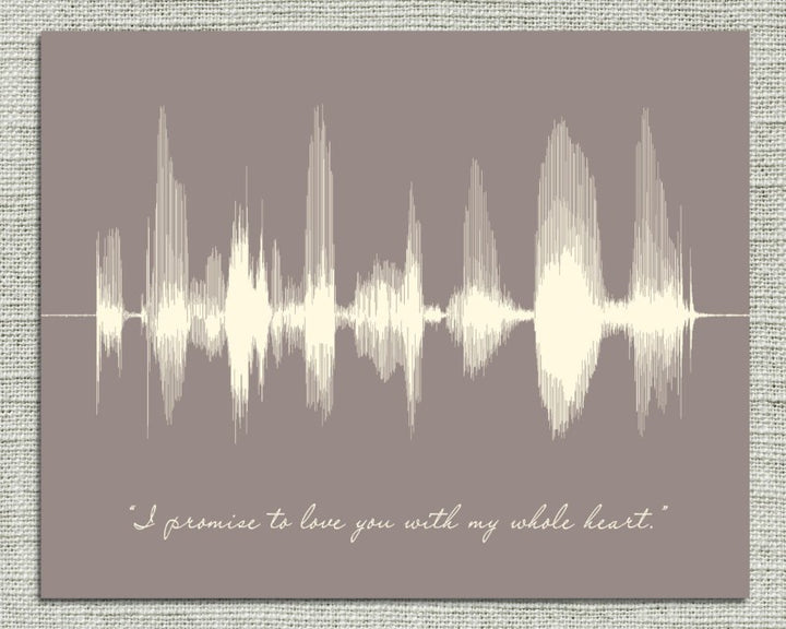 First Anniversary Sound Wave Paper Print Art Unique Gift For him her