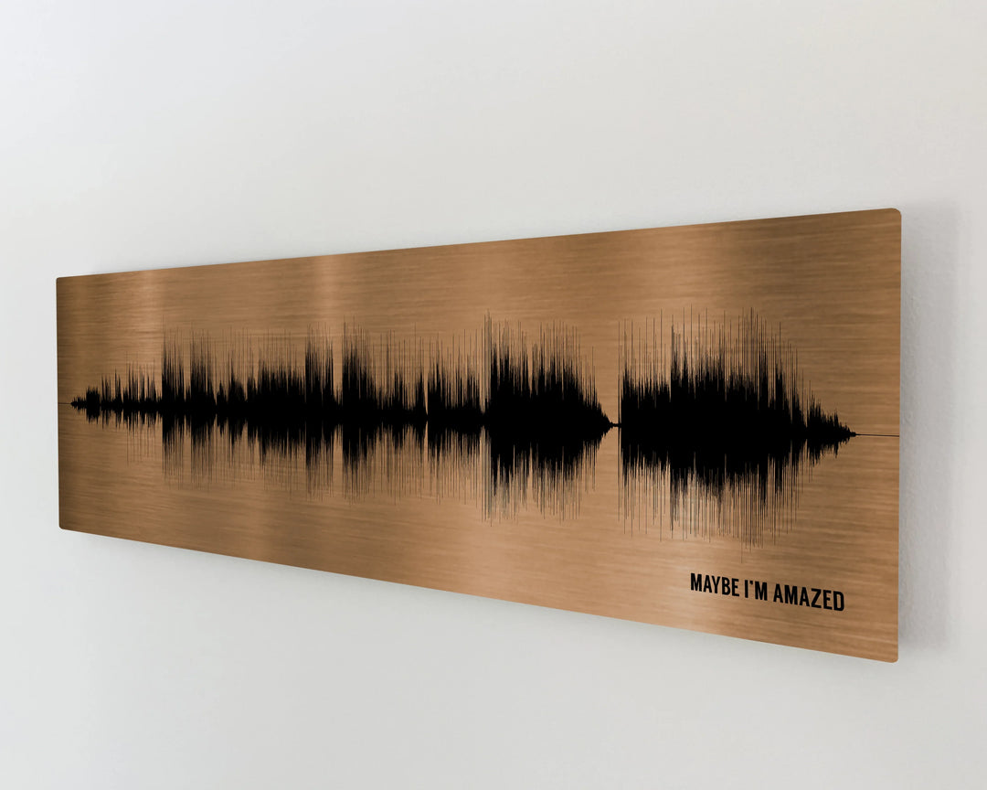 19th Bronze Anniversary Gift Song Sound Wave Art - Artsy Voiceprint