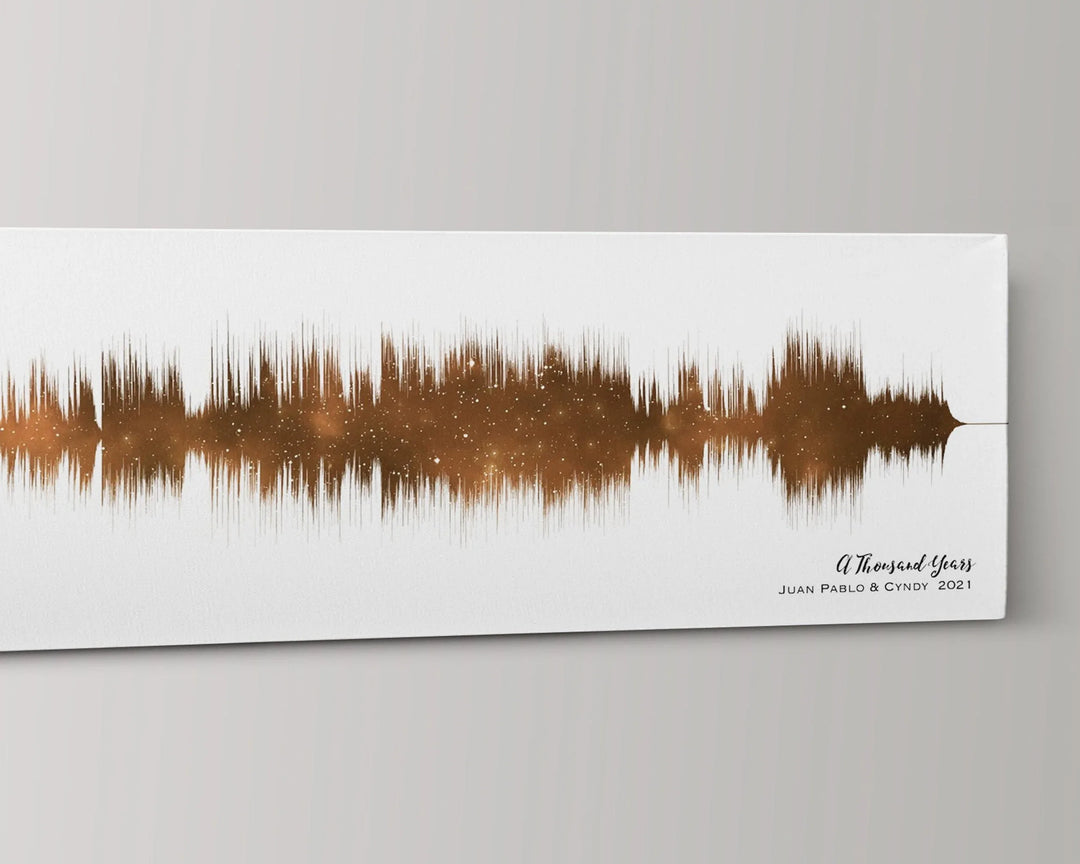 2nd Anniversary Gift Sound Wave Art Cotton Canvas Night Sky Print