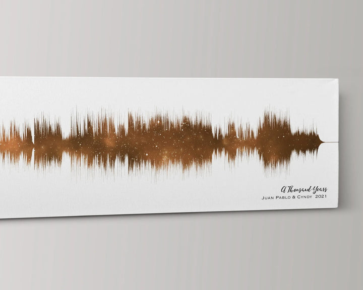 2nd Anniversary Gift Sound Wave Art Cotton Canvas Night Sky Print