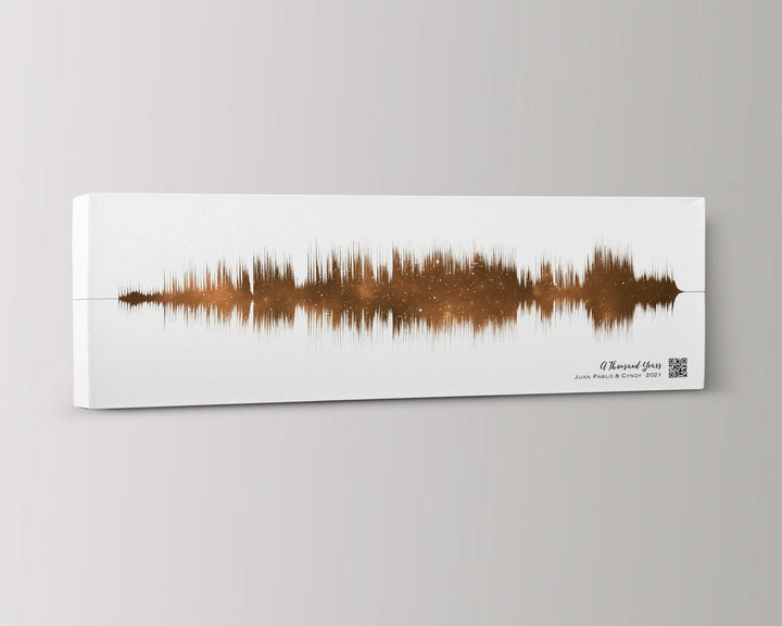 2nd Anniversary Gift Sound Wave Art Cotton Canvas Night Sky Print