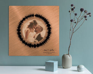 Copper Anniversary Gift Sound Wave Art With Photo