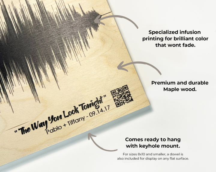 Night Sky Stars Soundwave Art - 5 Year Wood Anniversary