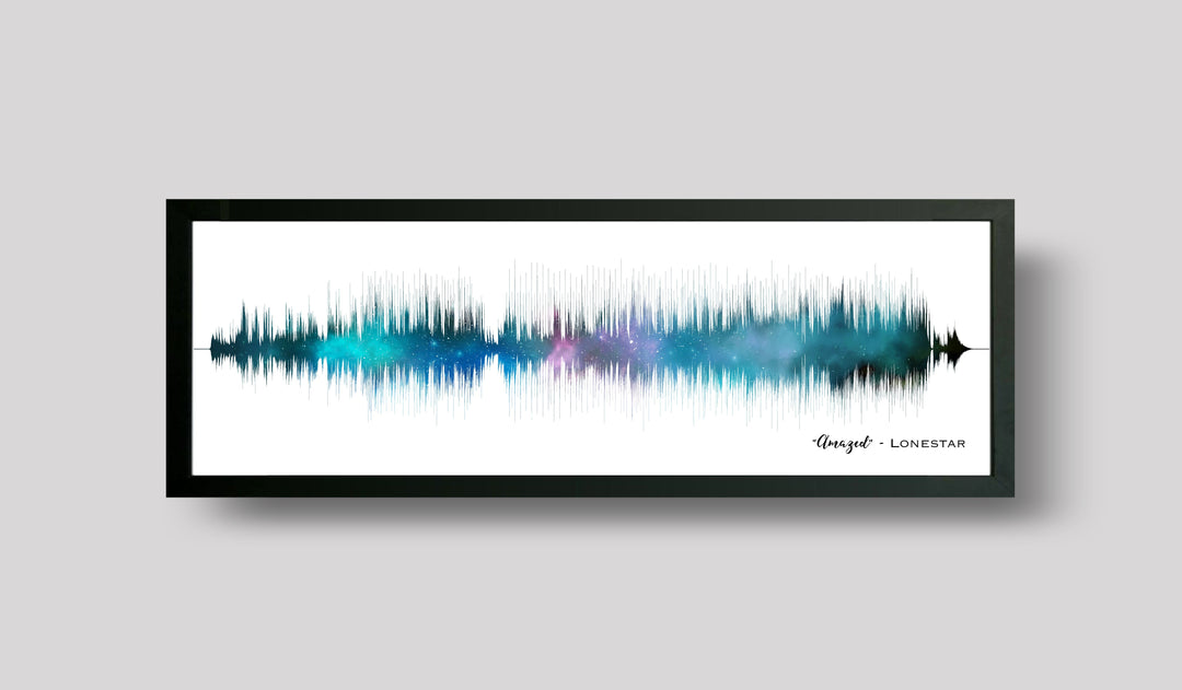 Sapphire Night Sky Print Song Sound Wave Art