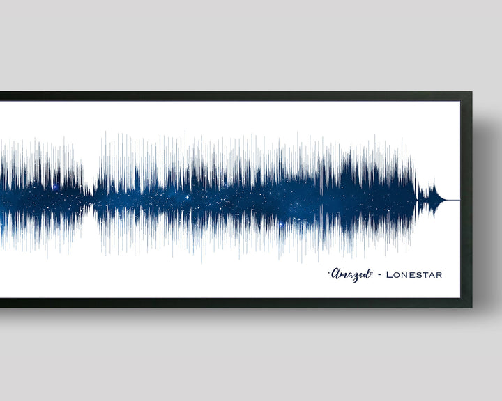 Sapphire Night Sky Print Song Sound Wave Art