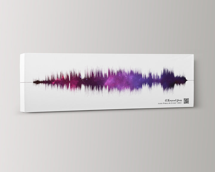 2nd Anniversary Gift Sound Wave Art Cotton Canvas Night Sky Print