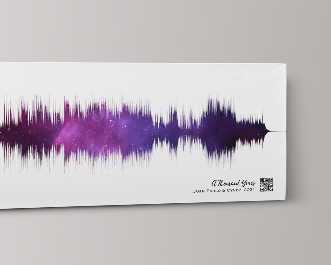2nd Anniversary Gift Sound Wave Art Cotton Canvas Night Sky Print