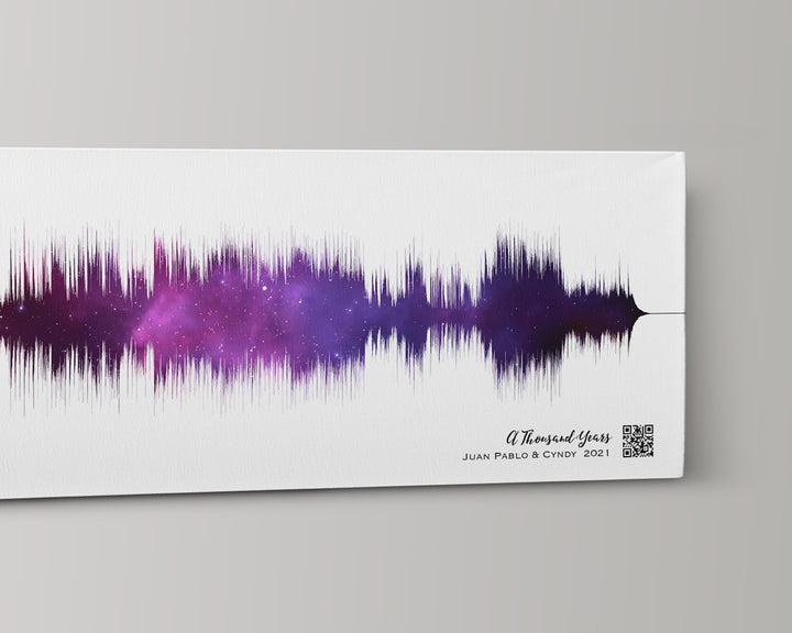 2nd Anniversary Gift Sound Wave Art Cotton Canvas Night Sky Print