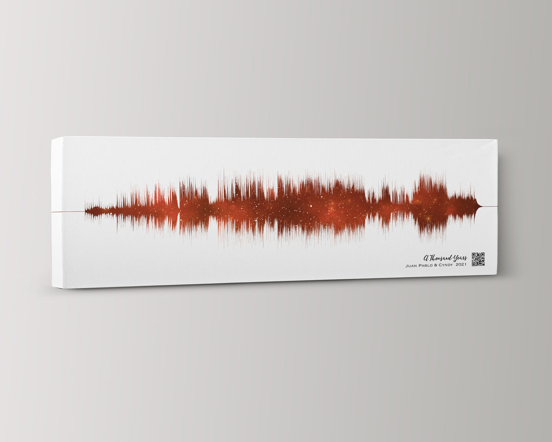 2nd Anniversary Gift Sound Wave Art Cotton Canvas Night Sky Print