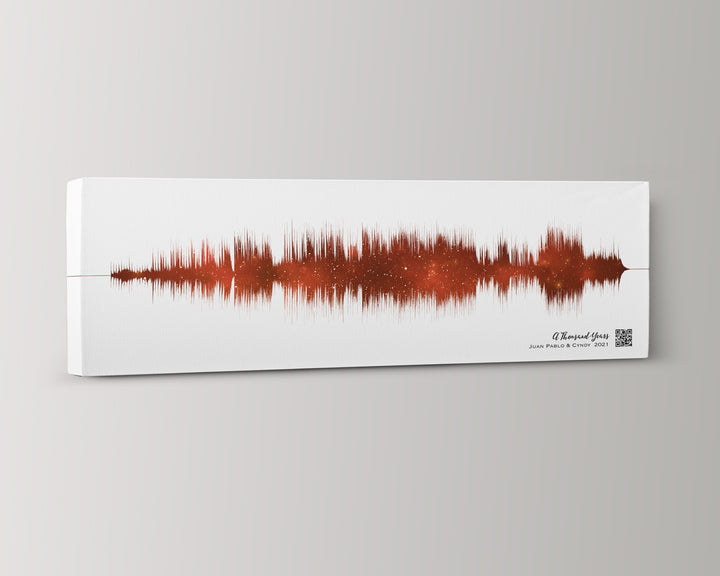 2nd Anniversary Gift Sound Wave Art Cotton Canvas Night Sky Print
