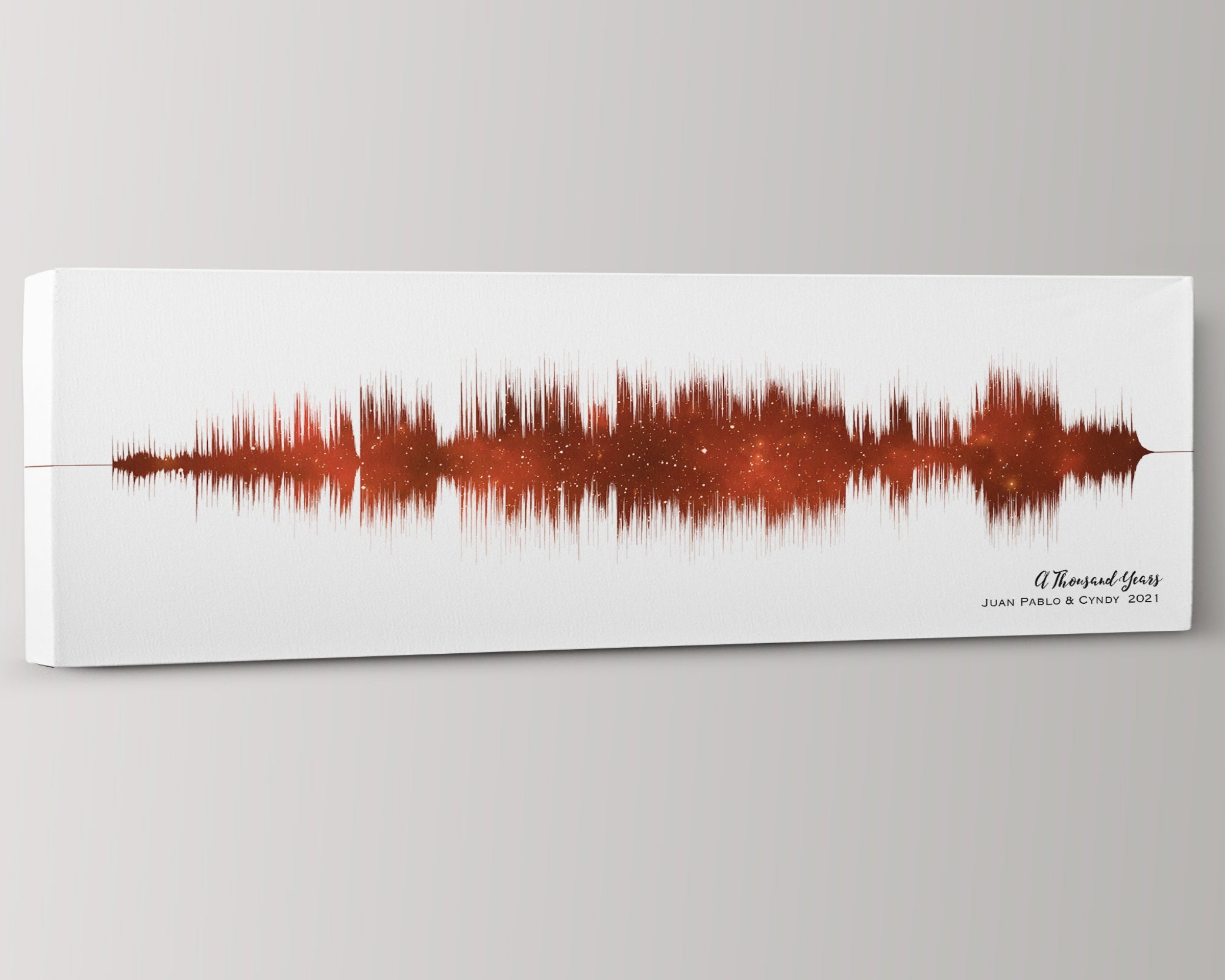 Personalized Night Sky & Sound Wave Art: 2nd Anniversary Canvas