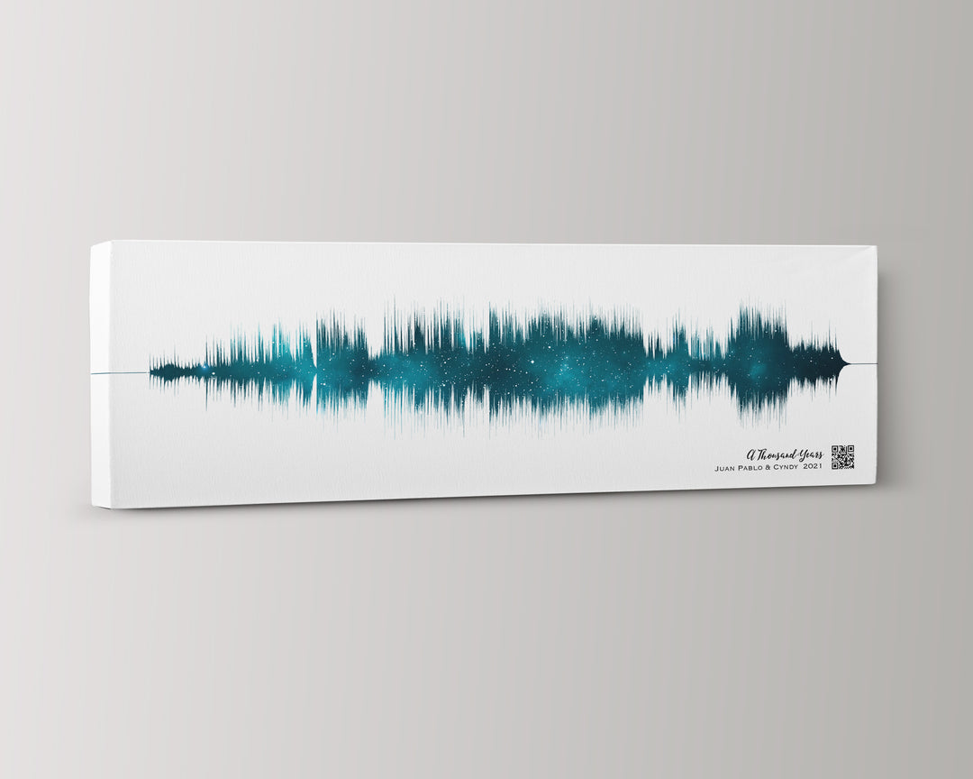 2nd Anniversary Gift Sound Wave Art Cotton Canvas Night Sky Print