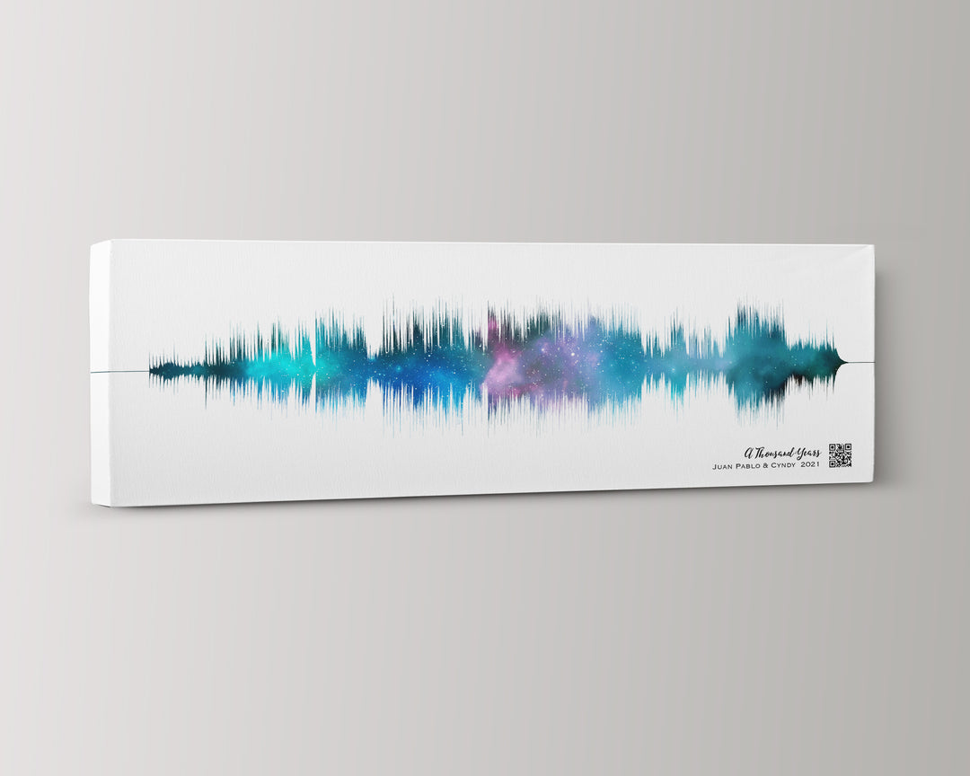 2nd Anniversary Gift Sound Wave Art Cotton Canvas Night Sky Print