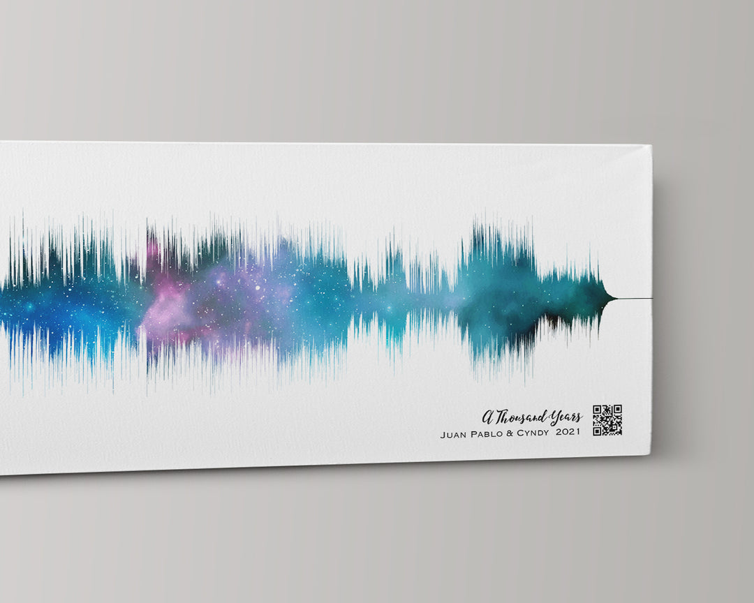 2nd Anniversary Gift Sound Wave Art Cotton Canvas Night Sky Print