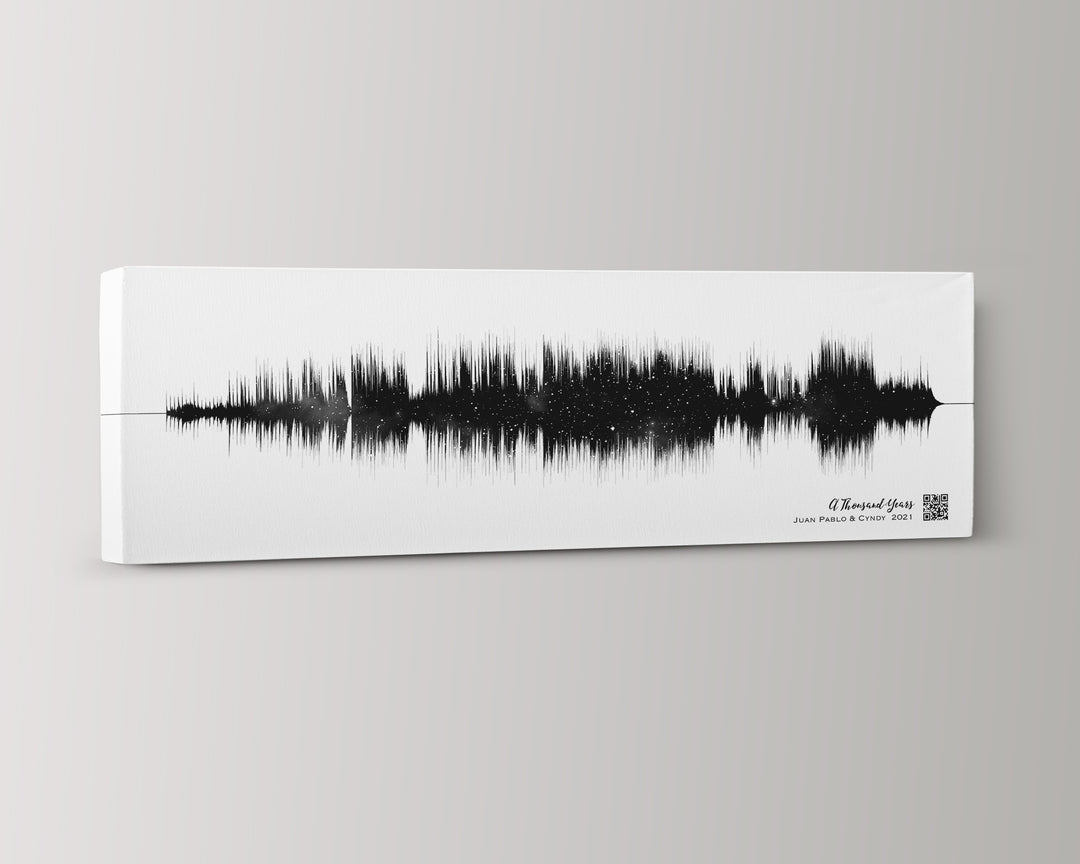 2nd Anniversary Gift Sound Wave Art Cotton Canvas Night Sky Print