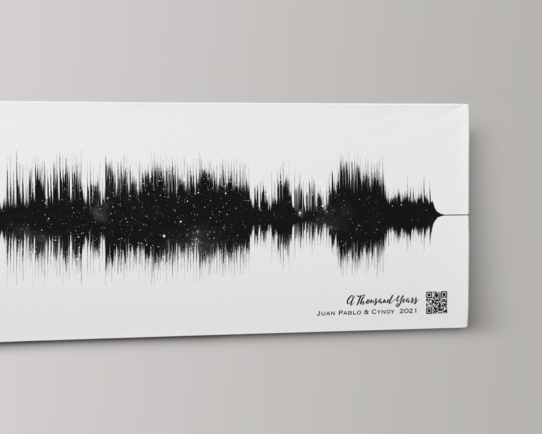 2nd Anniversary Gift Sound Wave Art Cotton Canvas Night Sky Print