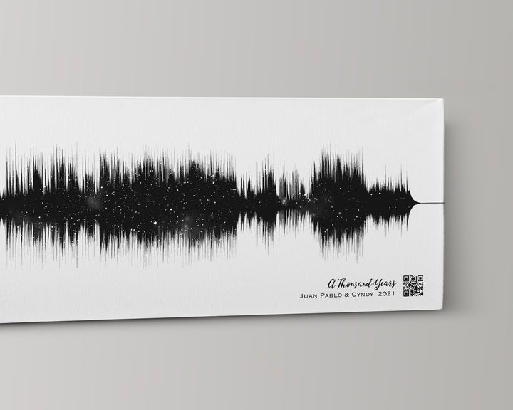 2nd Anniversary Gift Sound Wave Art Cotton Canvas Night Sky Print
