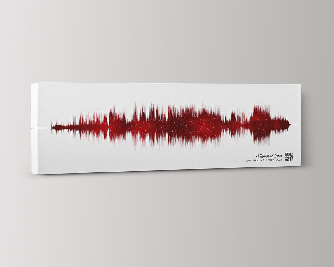 2nd Anniversary Gift Sound Wave Art Cotton Canvas Night Sky Print