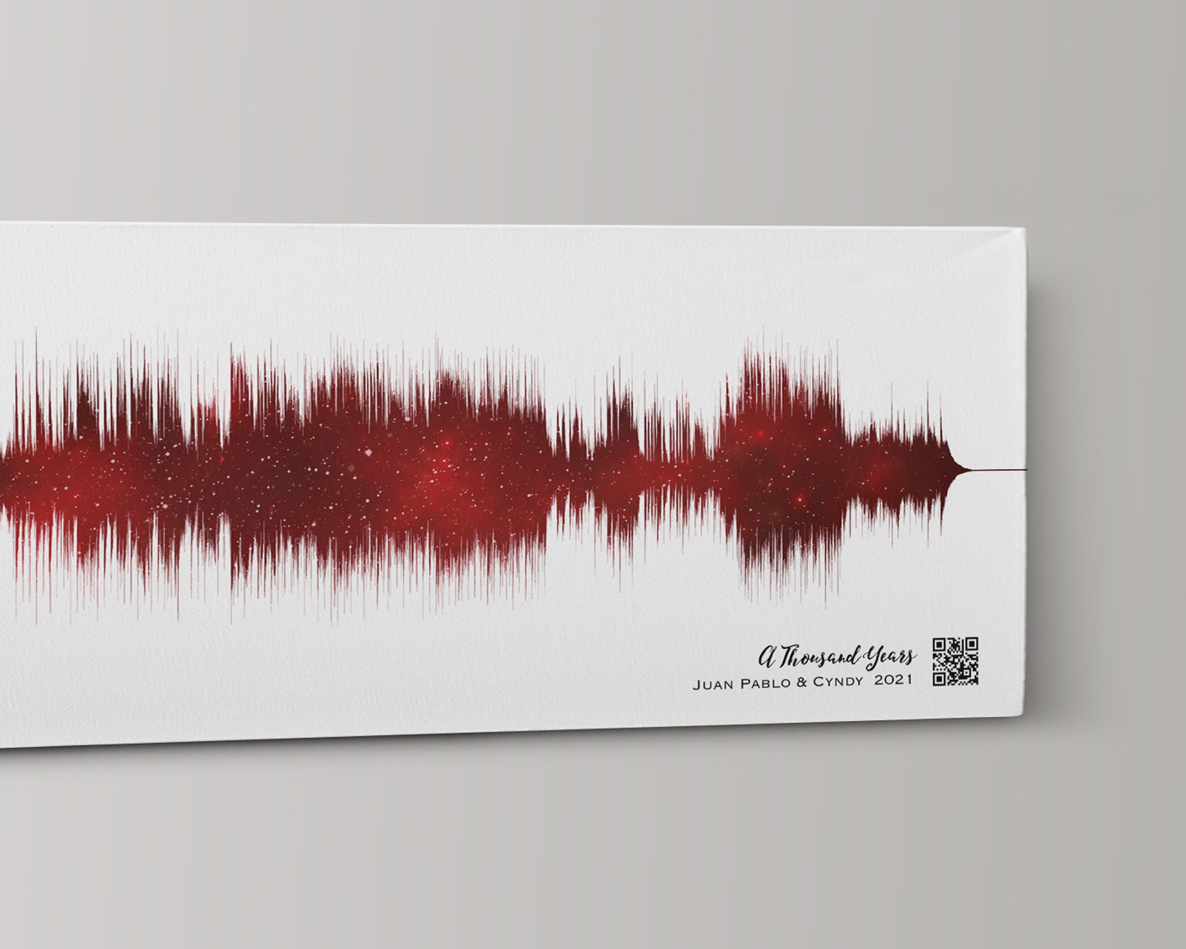 Personalized Night Sky & Sound Wave Art: 2nd Anniversary Canvas