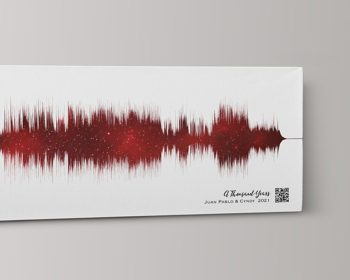 2nd Anniversary Gift Sound Wave Art Cotton Canvas Night Sky Print