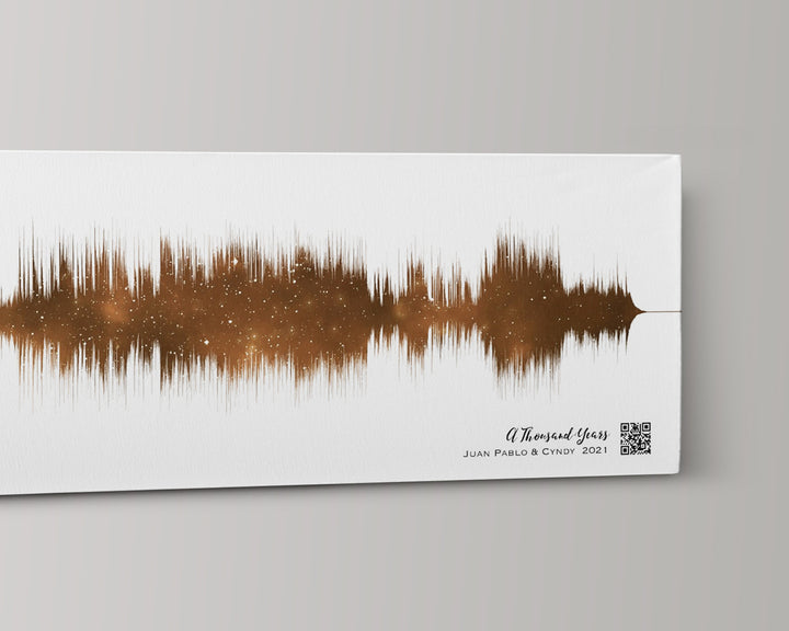 2nd Anniversary Gift Sound Wave Art Cotton Canvas Night Sky Print
