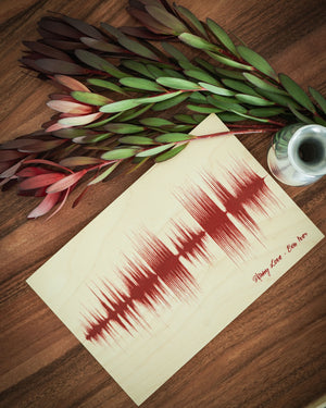 5 Year Wood Anniversary Gift Sound Wave Art Using Any Song