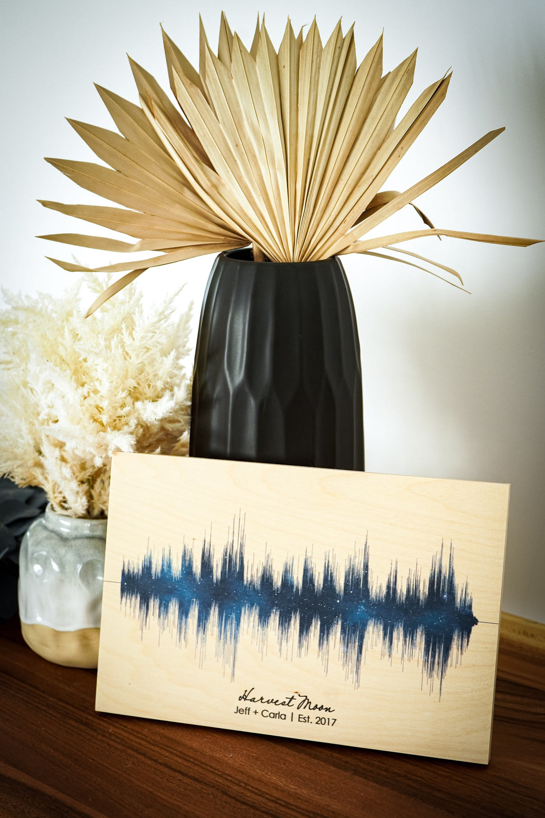 Night Sky Stars Soundwave Art on Wood