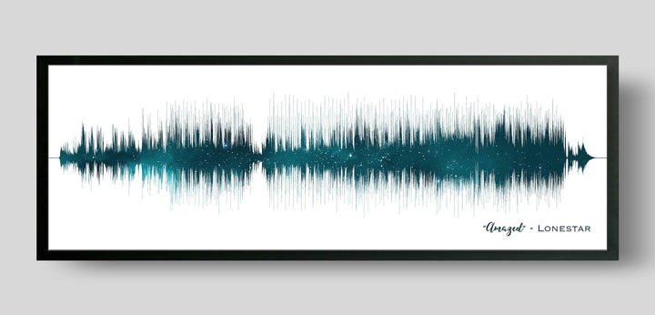 Sapphire Night Sky Print Song Sound Wave Art