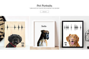 Pet Portraits with Soundwave and Scannable QR code