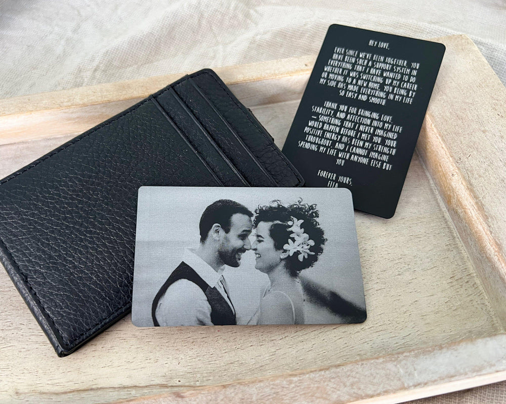 Personalized Valentine's Day Metal Wallet Card Gift With Photo - Artsy Voiceprint
