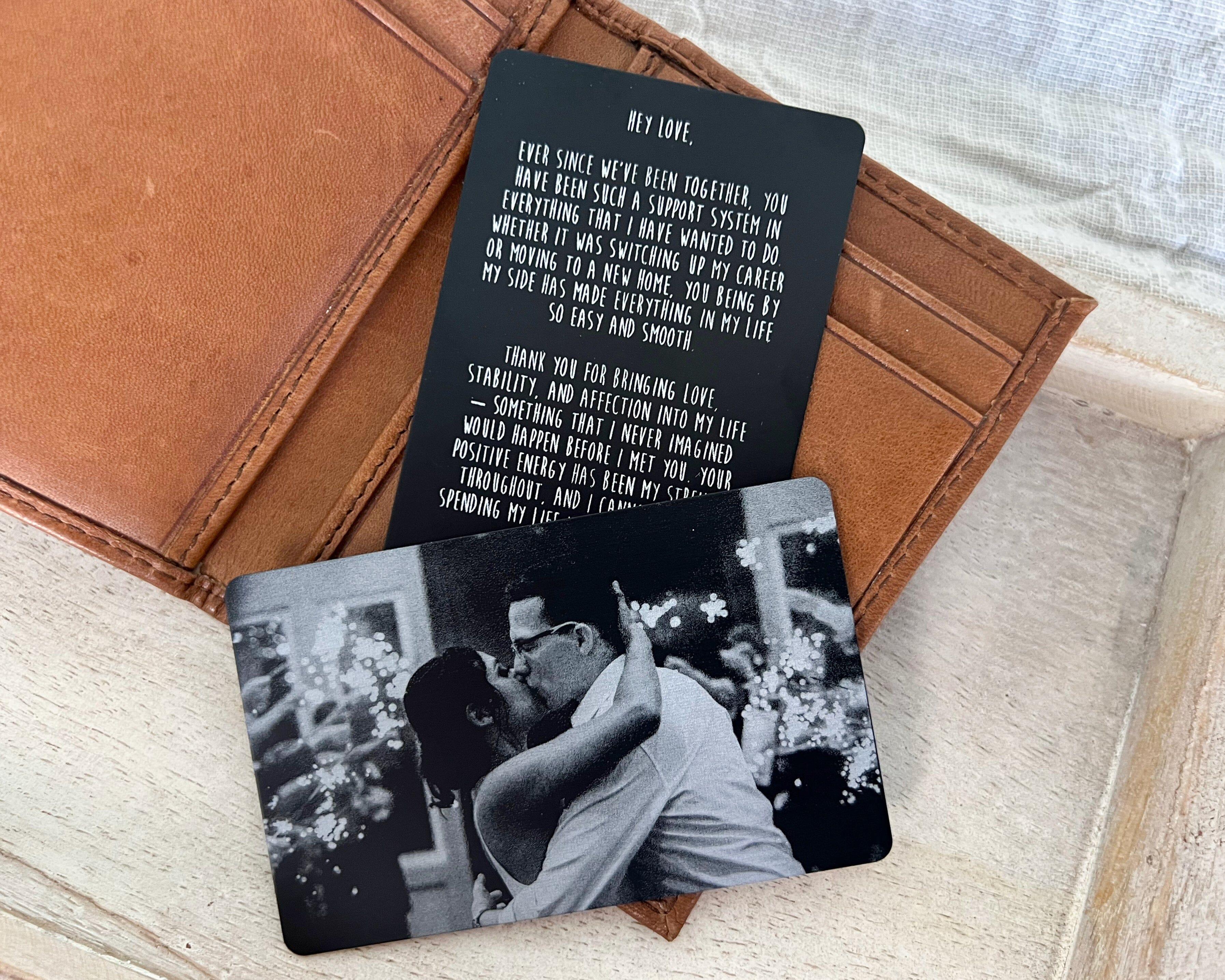 Unique Gift For Husband - Wedding Photo Song On Metal Wallet Card