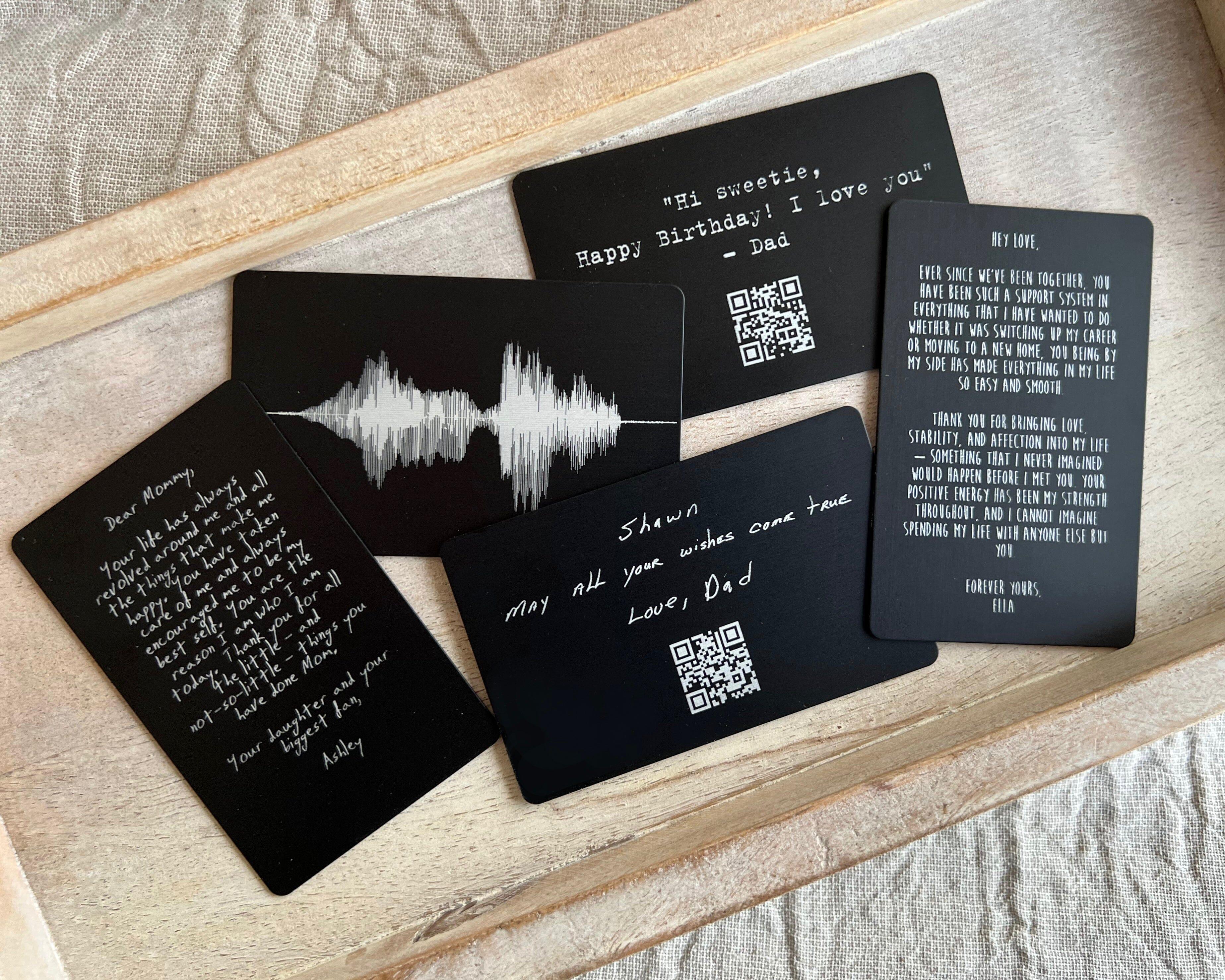 10 Year Tin Anniversary Gift For Him, Sound Wave Art Metal Wallet