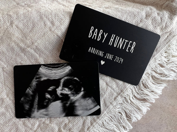 Baby Ultrasound on Metal Wallet Card