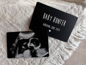 Baby Ultrasound On Metal Wallet Card