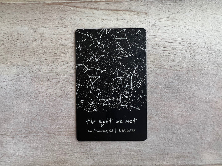 Custom Star Map Constellation On Metal Card