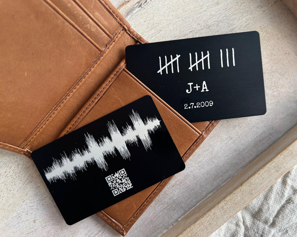 Sound Wave Art Gift on Metal Card - Artsy Voiceprint