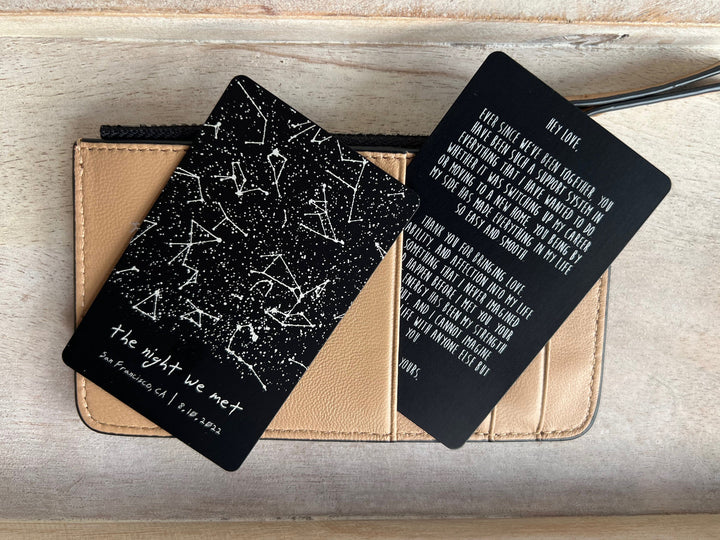 Custom Star Map Constellation On Metal Card