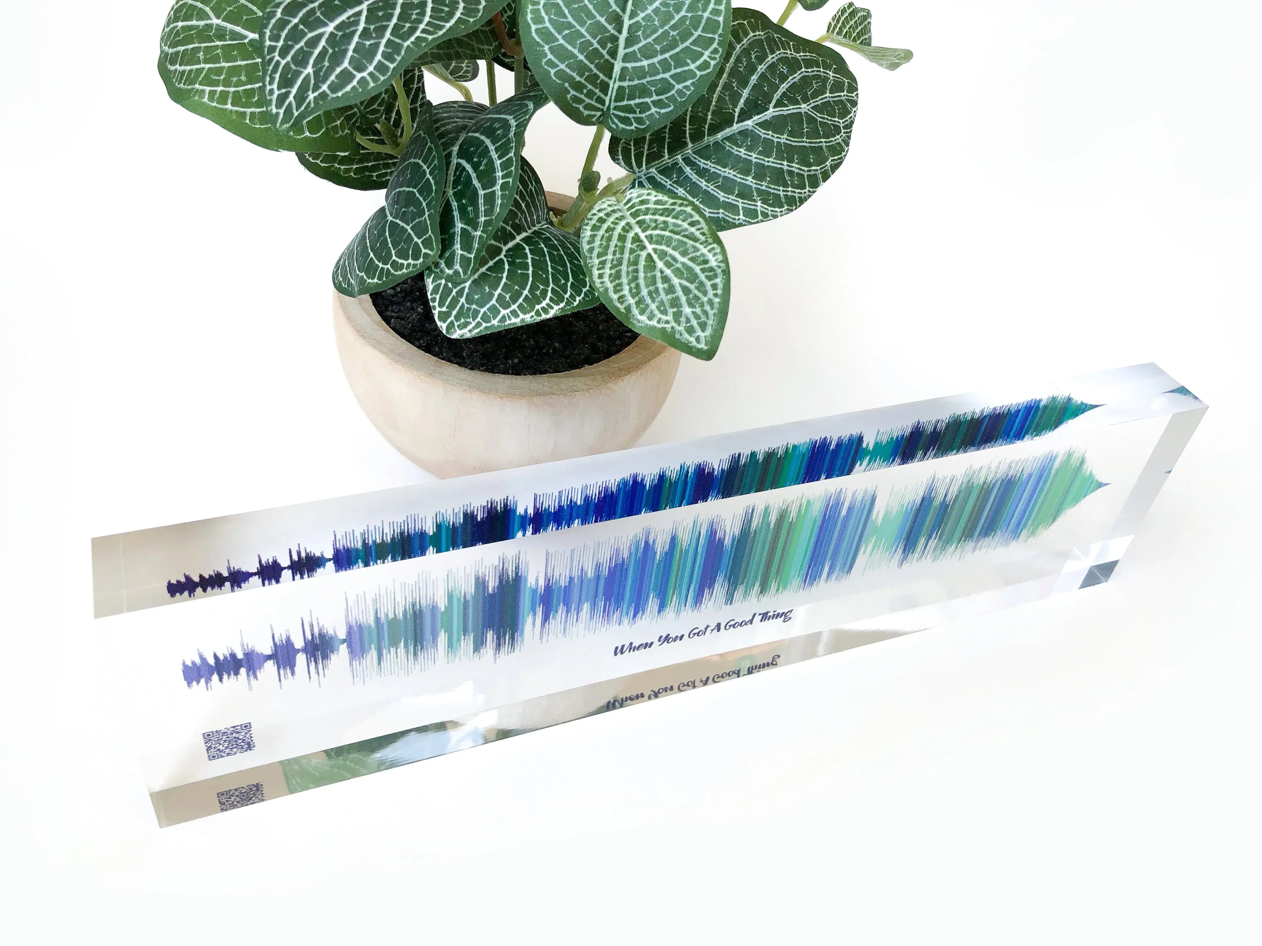 Birthday Gift Soundwave Art Acrylic Block with QR Code – Artsy