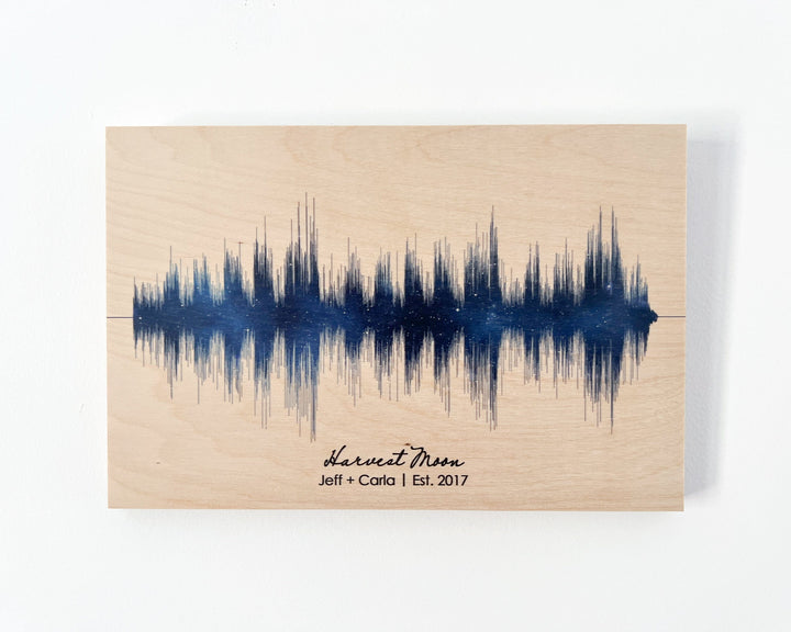 Night Sky Stars Soundwave Art - 5 Year Wood Anniversary