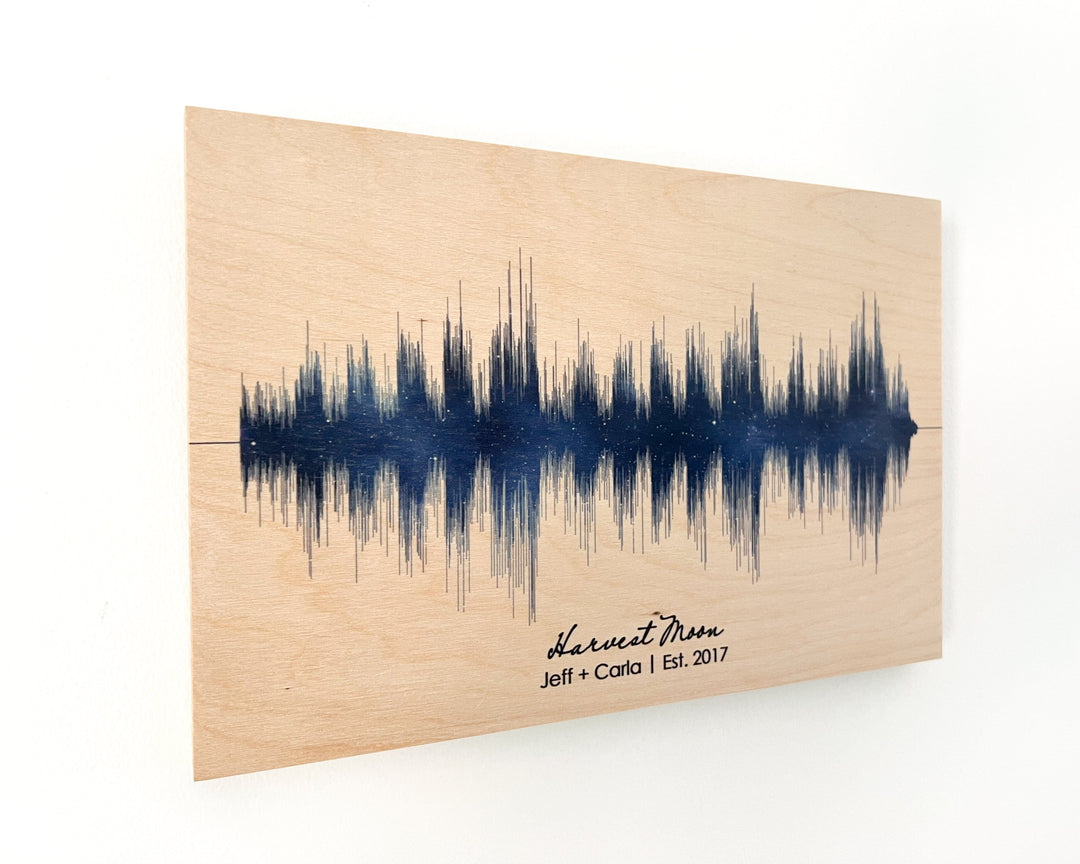 Night Sky Stars Soundwave Art - 5 Year Wood Anniversary